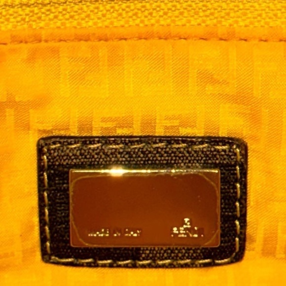 Fendi Zucca Coated Canvas Tote Yellow Interior - Picture 5 of 17